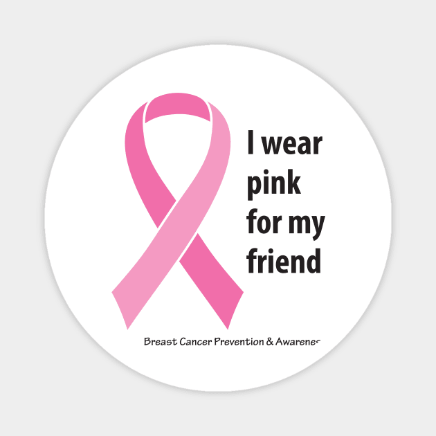 Breast cancer ribbon for friend using black type Magnet by Just Winging It Designs